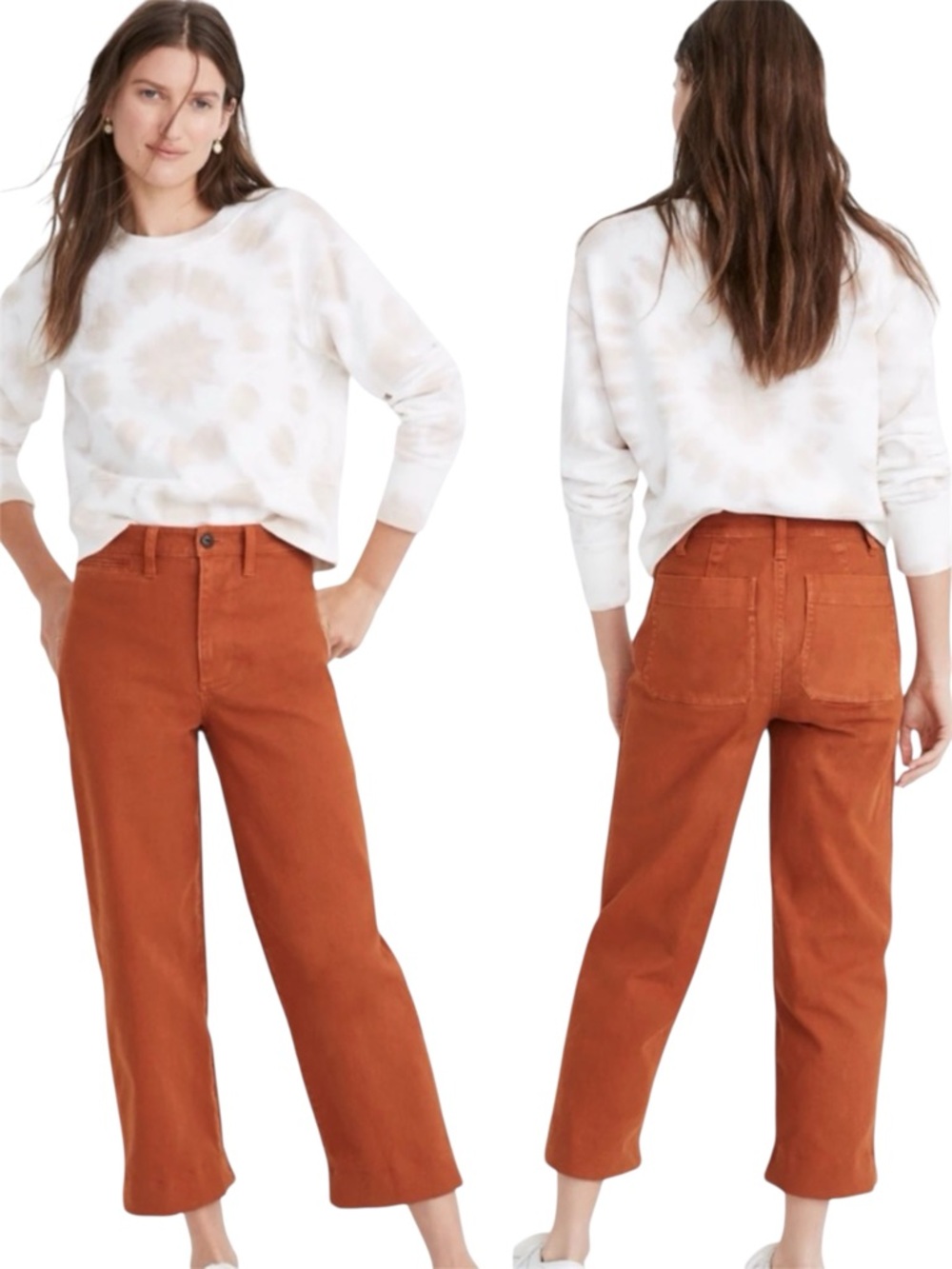 MADEWELL Slim Emmett Wide-Leg Crop Pants In  Warm Nutmeg Size 26